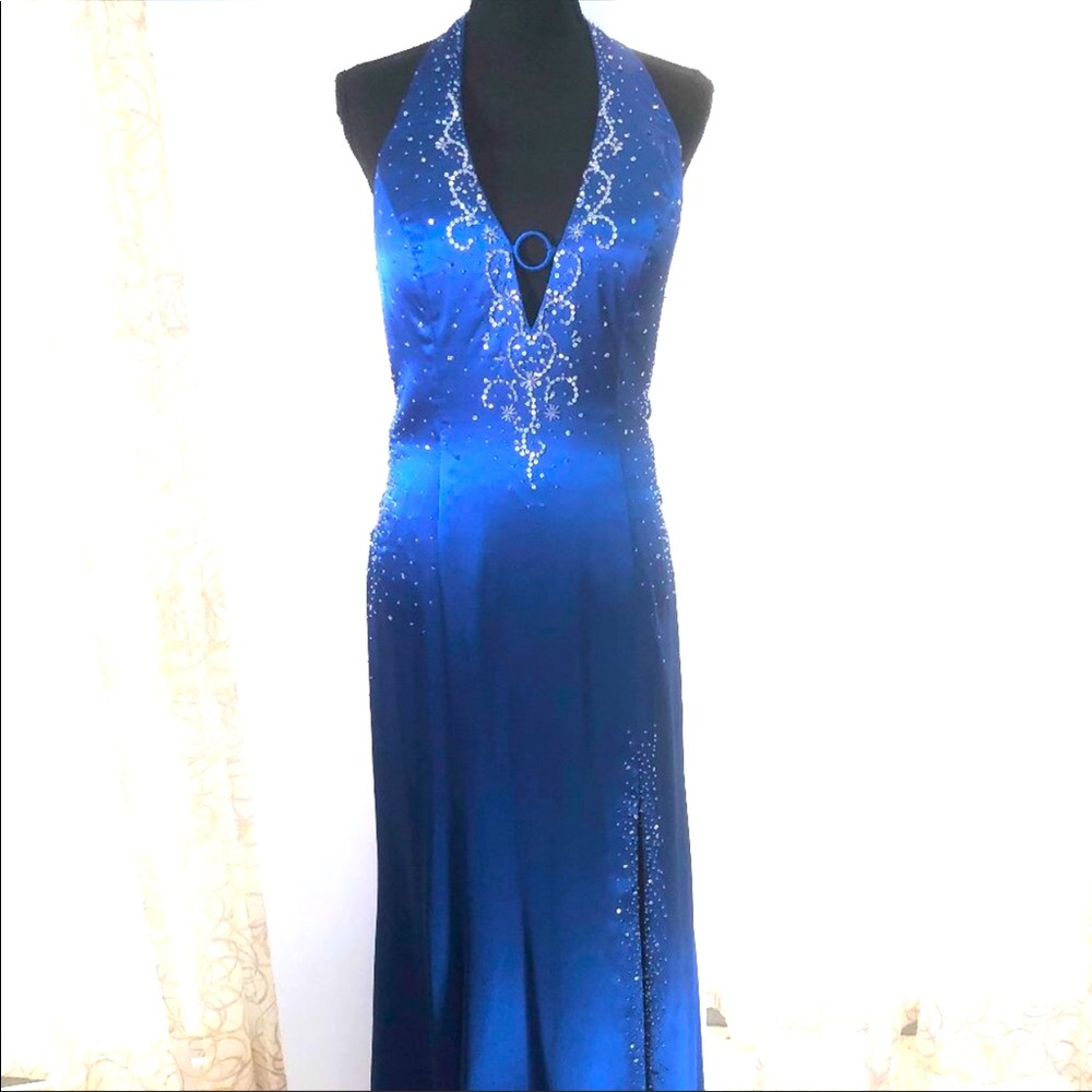 Sexy Gorgeous Pageant Blue Gown
